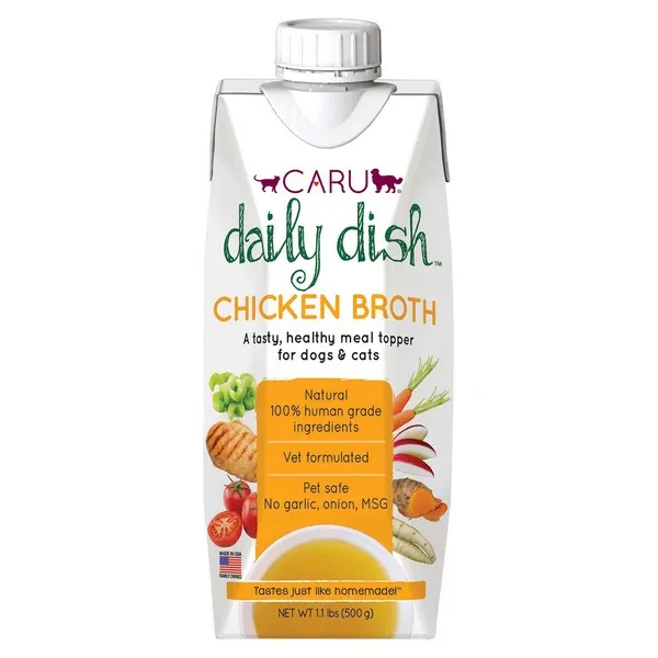 12/17.6 oz. Caru Daily Dish Chicken Broth For Dogs And Cats - Items on Sale Now